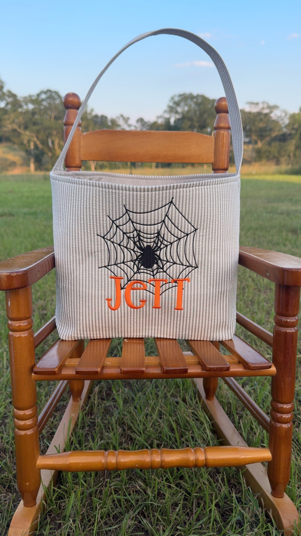 Embroidered Halloween baskets