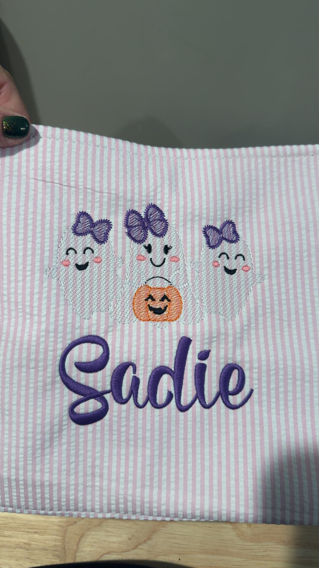 Embroidered Halloween baskets