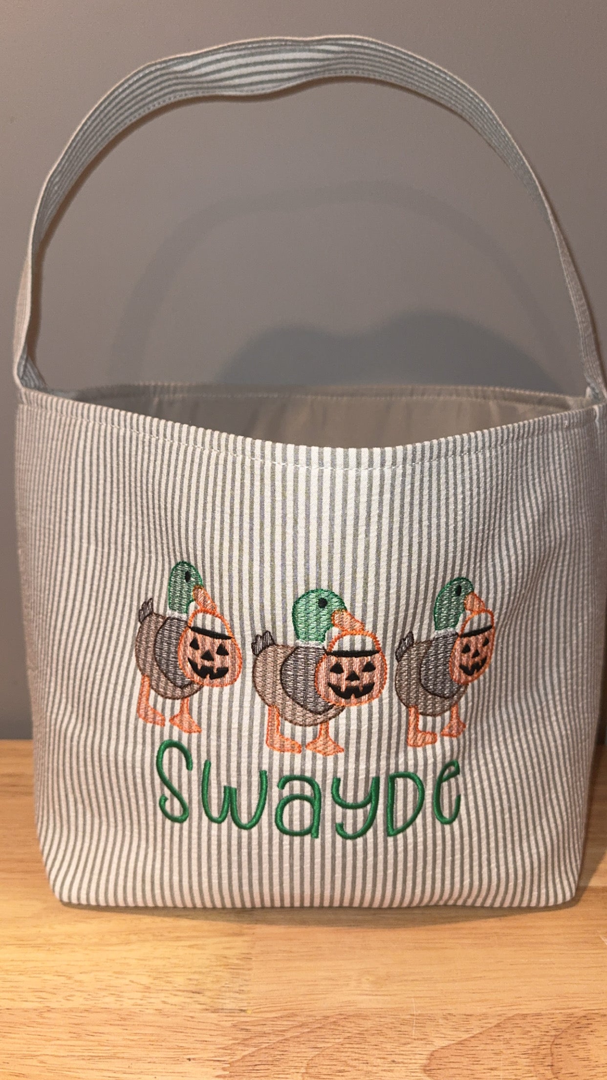 Embroidered Halloween baskets