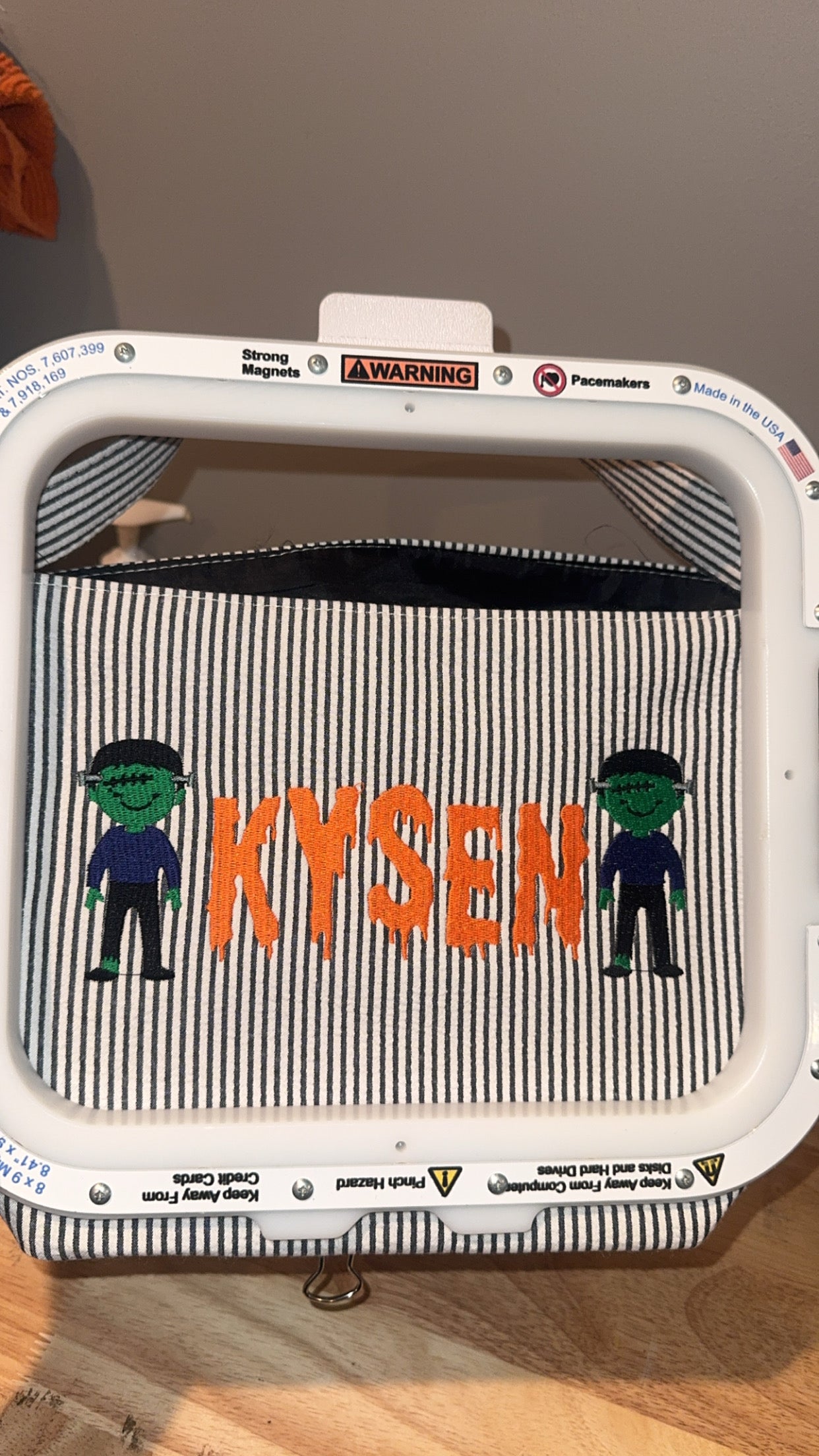 Embroidered Halloween baskets