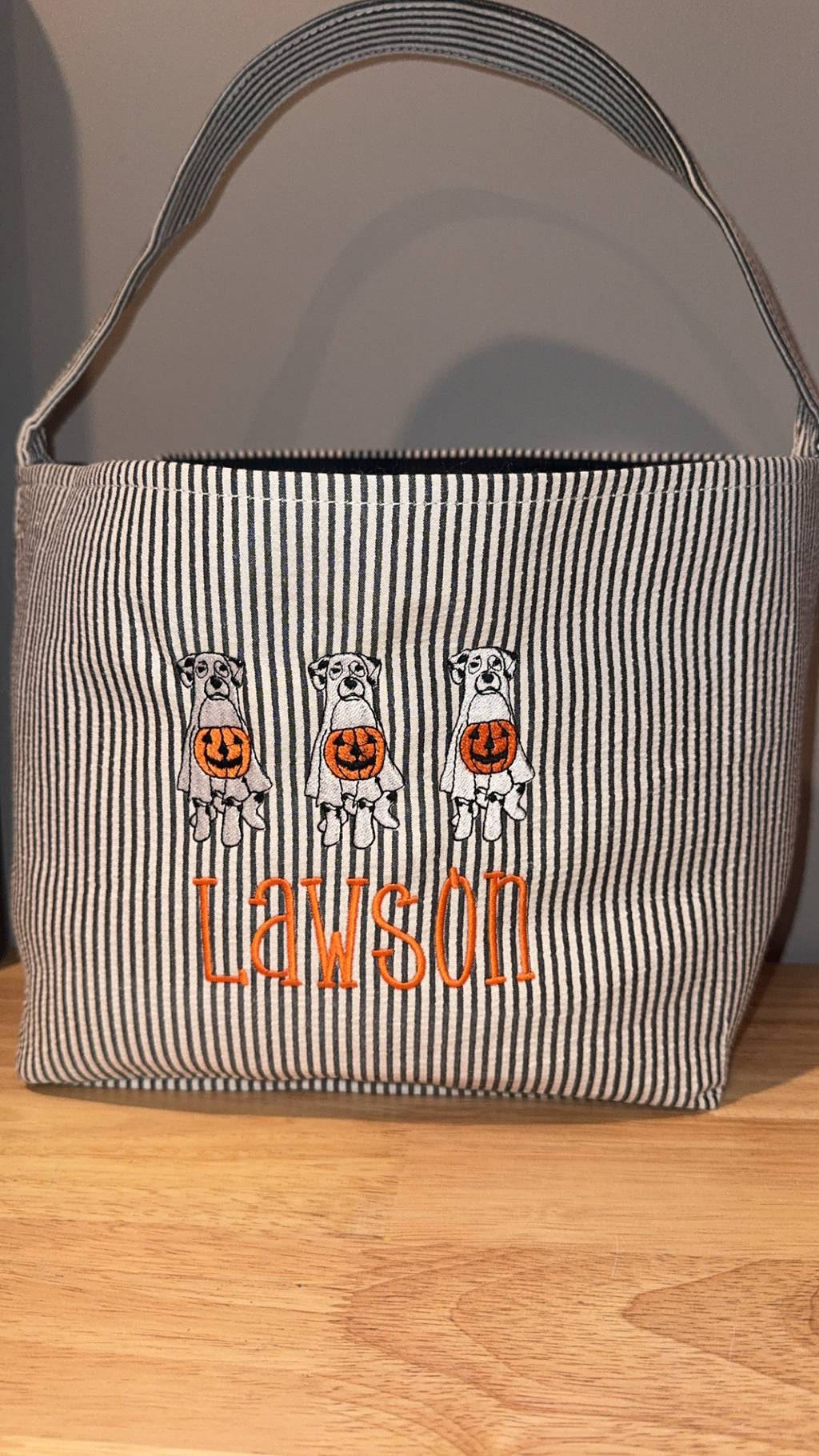 Embroidered Halloween baskets