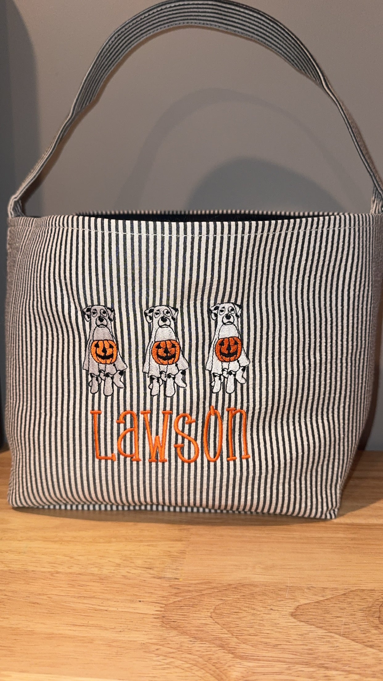 Embroidered Halloween baskets