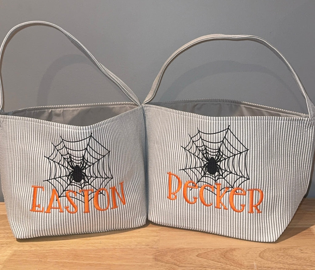 Embroidered Halloween baskets