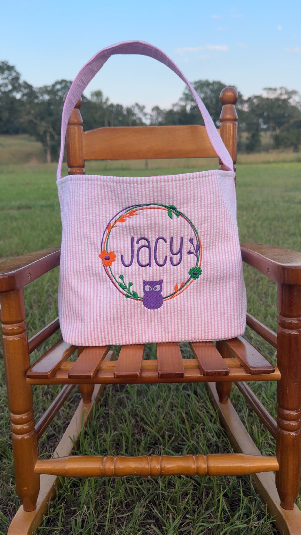 Embroidered Halloween baskets