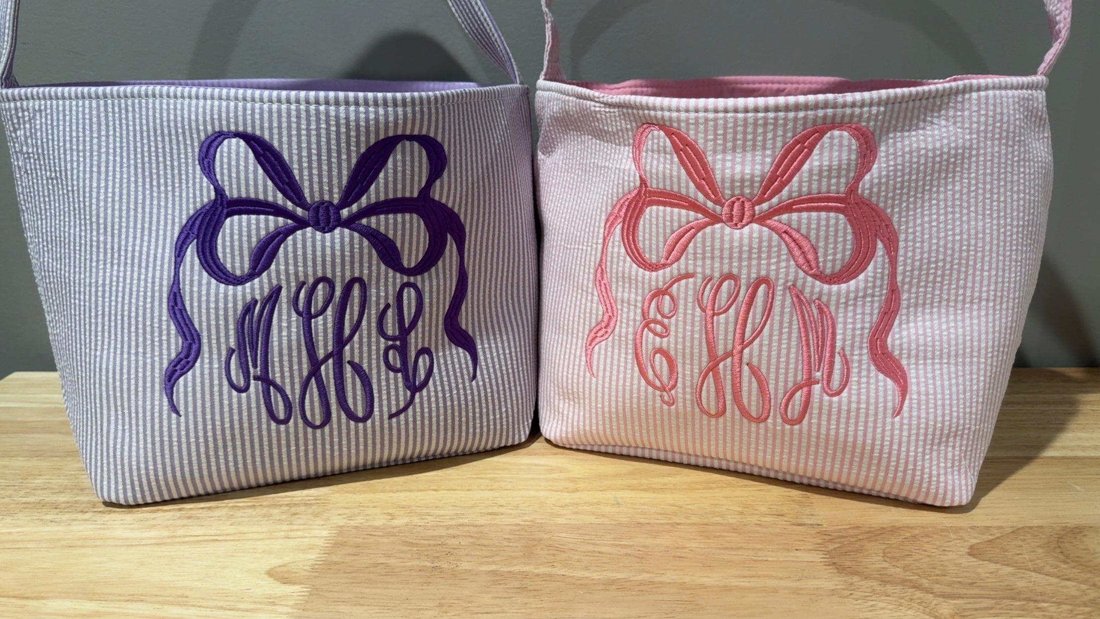 Embroidered Halloween baskets
