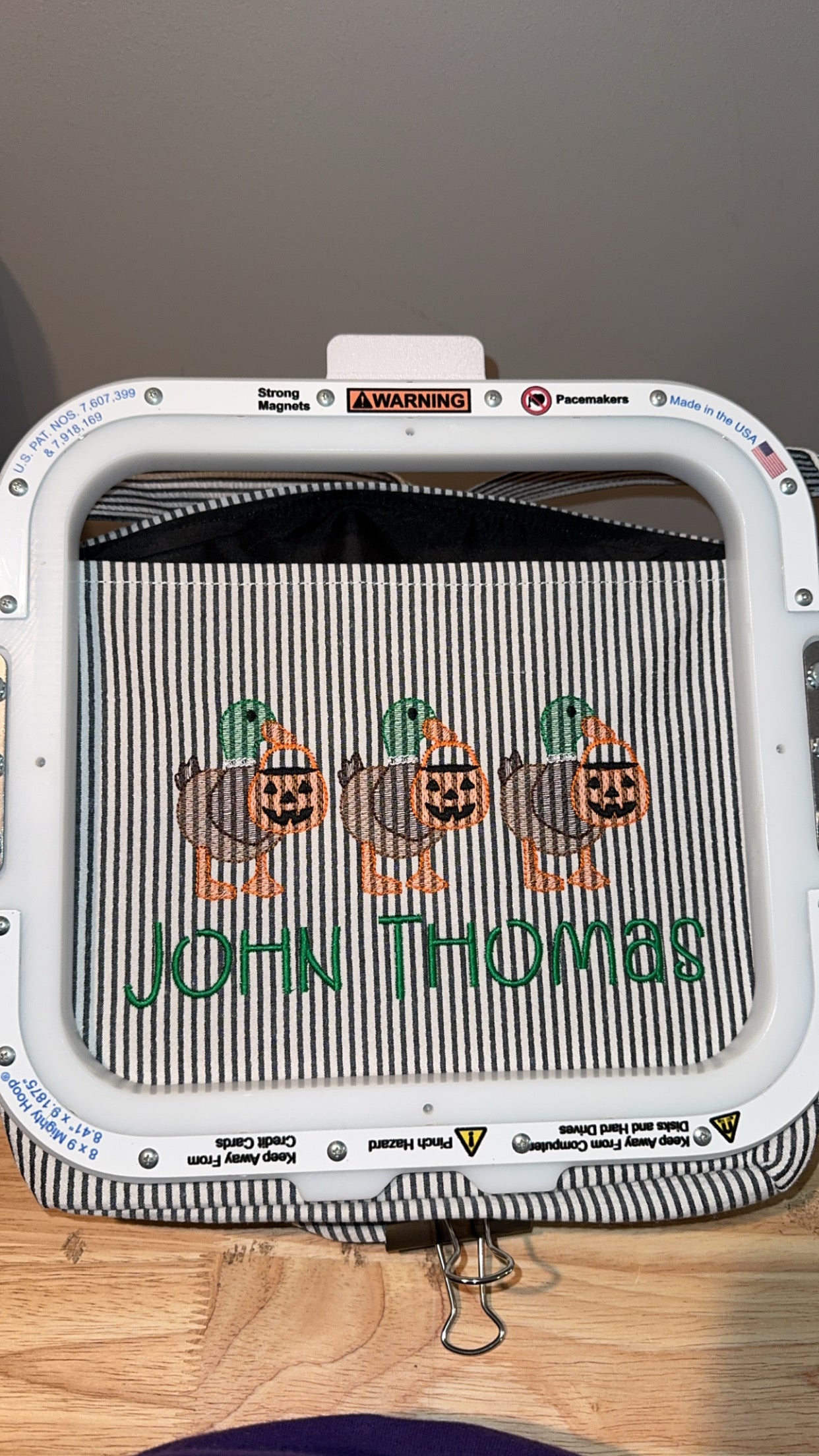 Embroidered Halloween baskets