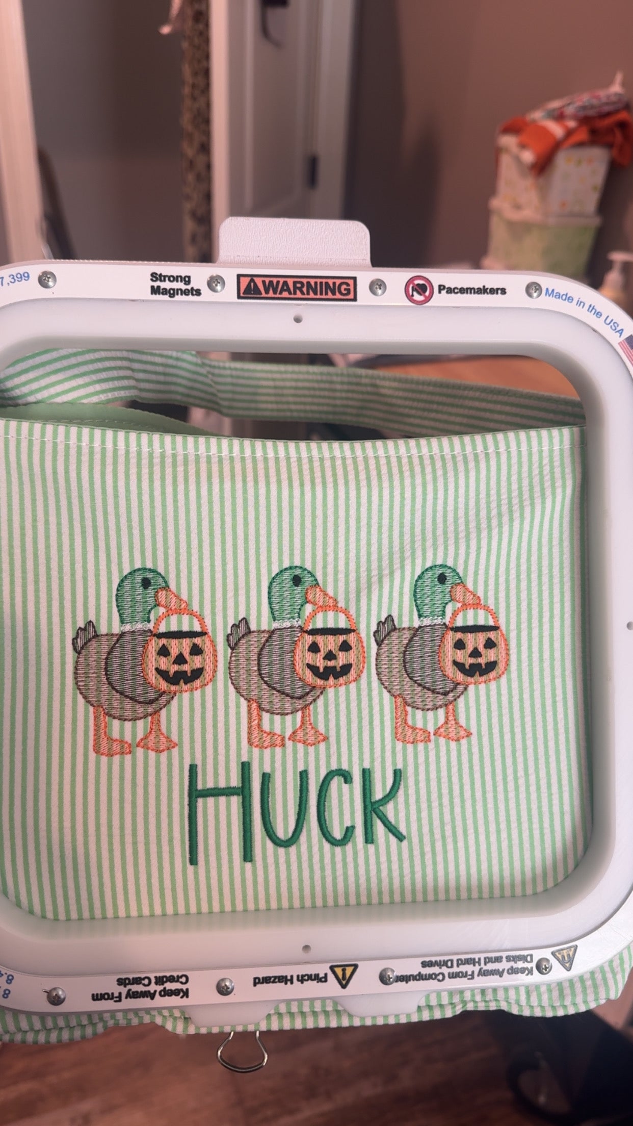 Embroidered Halloween baskets