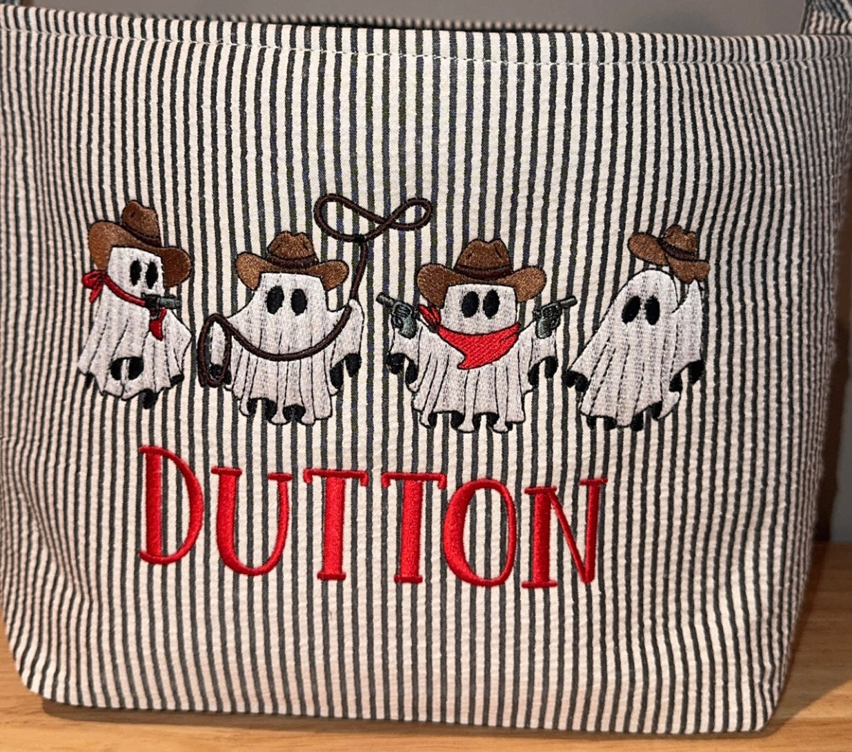 Embroidered Halloween baskets