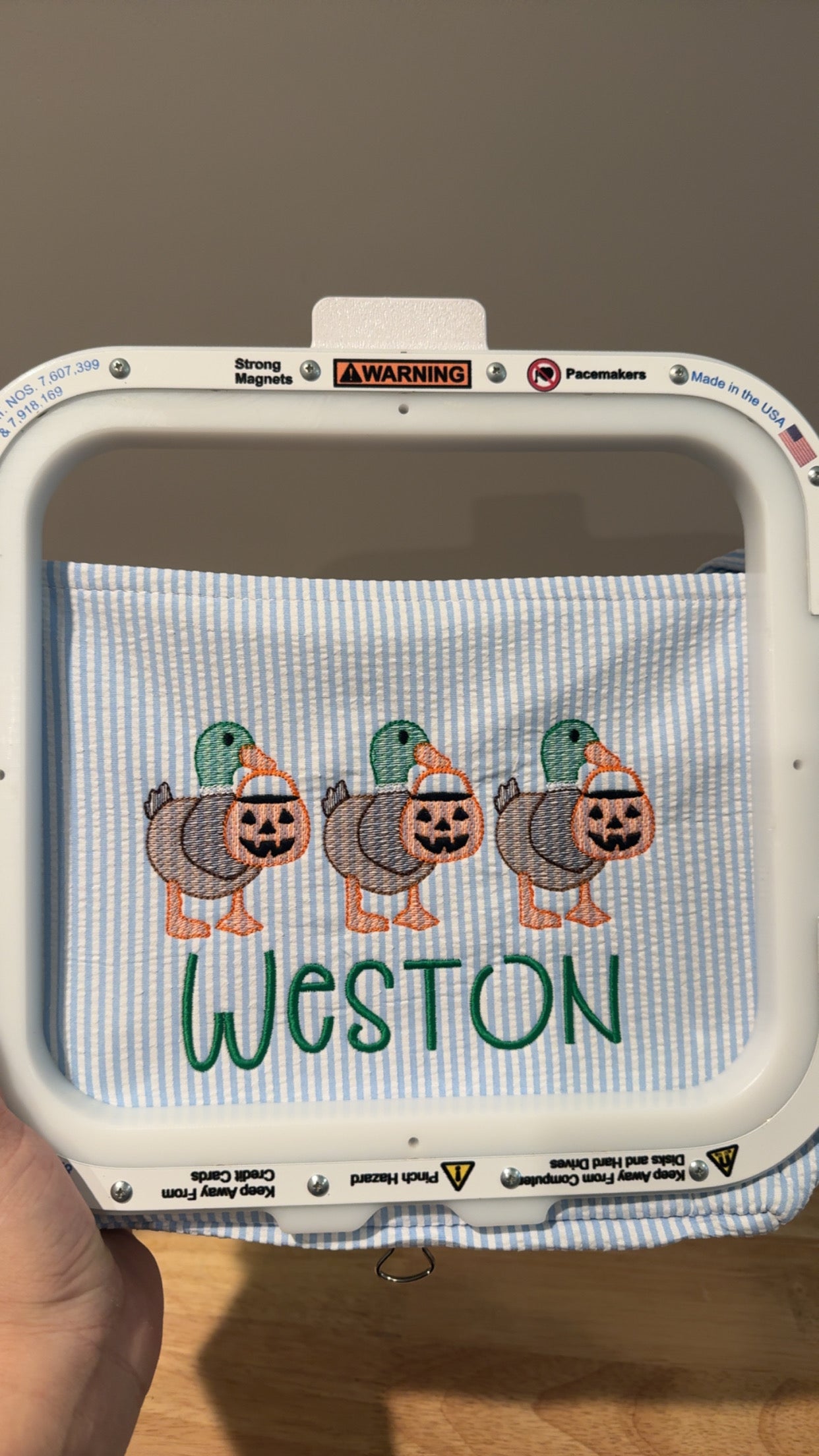 Embroidered Halloween baskets