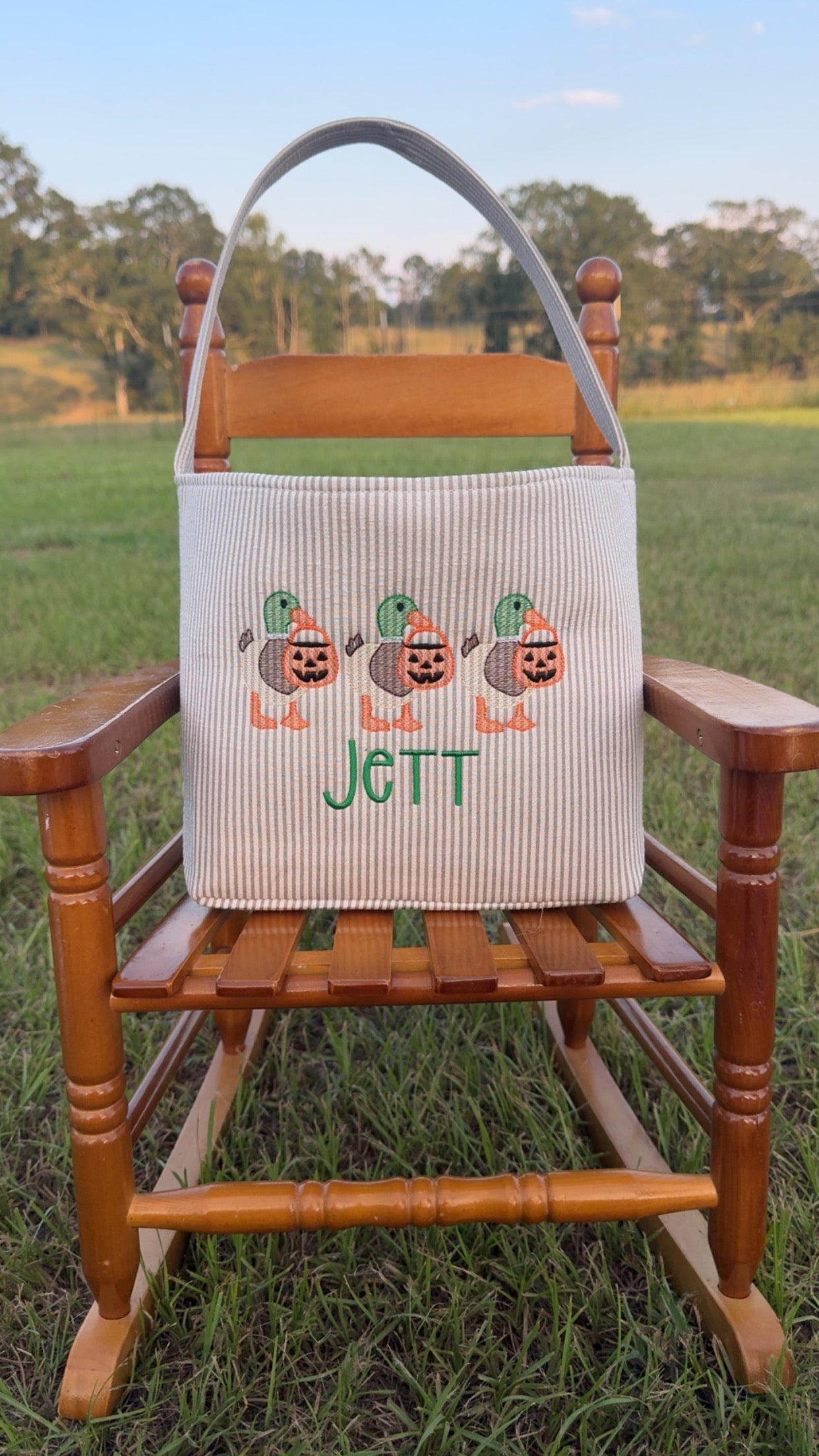 Embroidered Halloween baskets