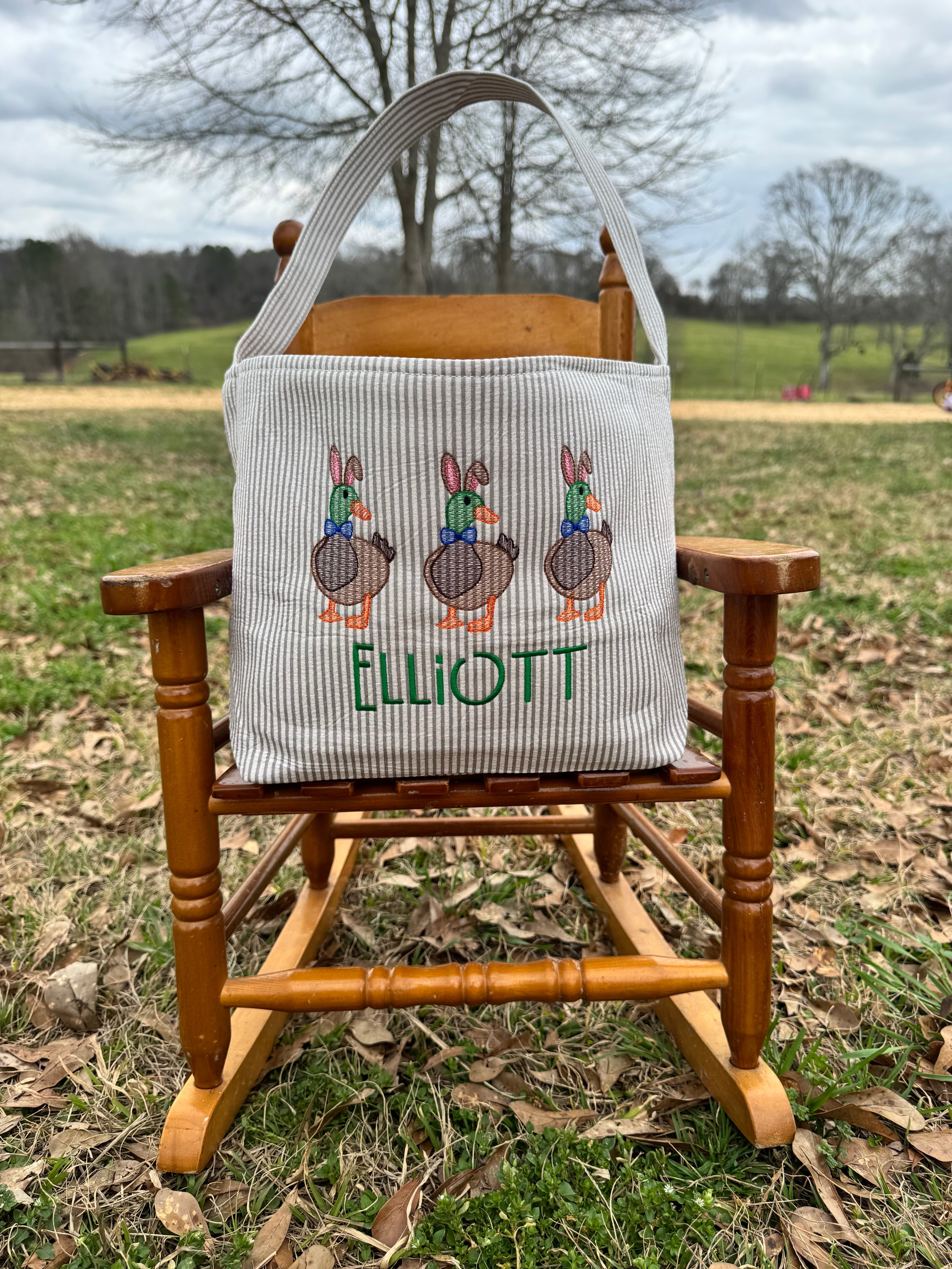 Embroidered Halloween baskets