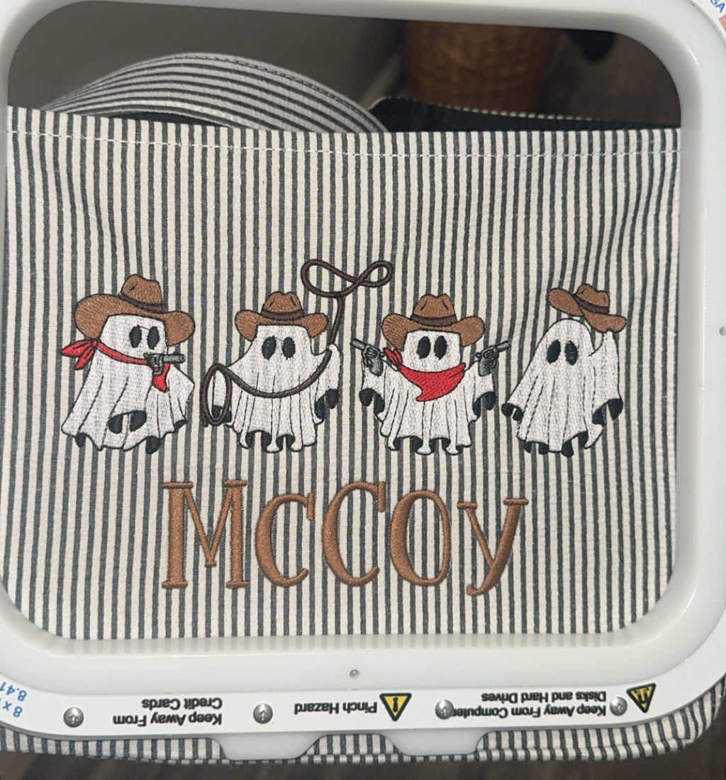 Embroidered Halloween baskets