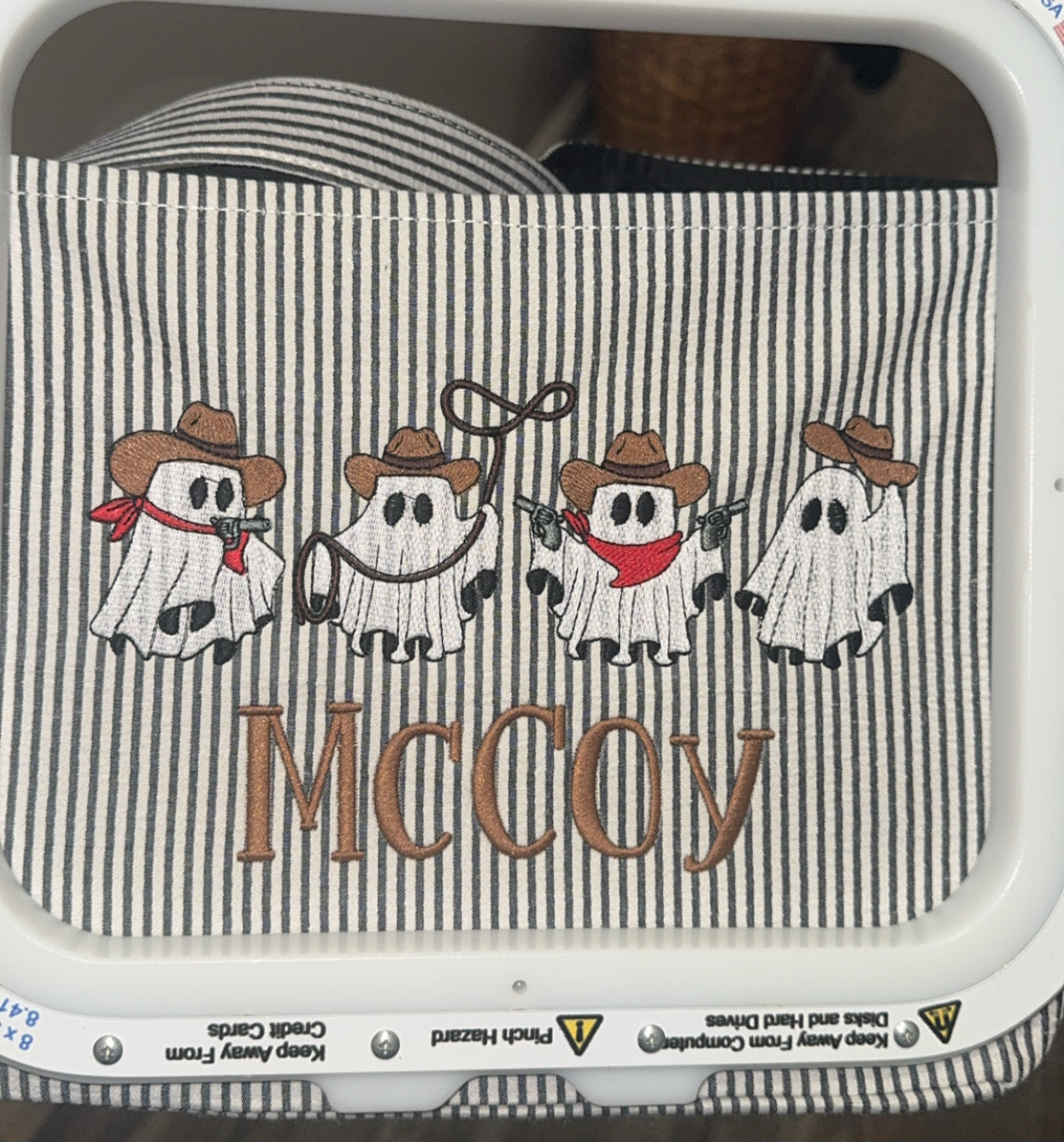 Embroidered Halloween baskets