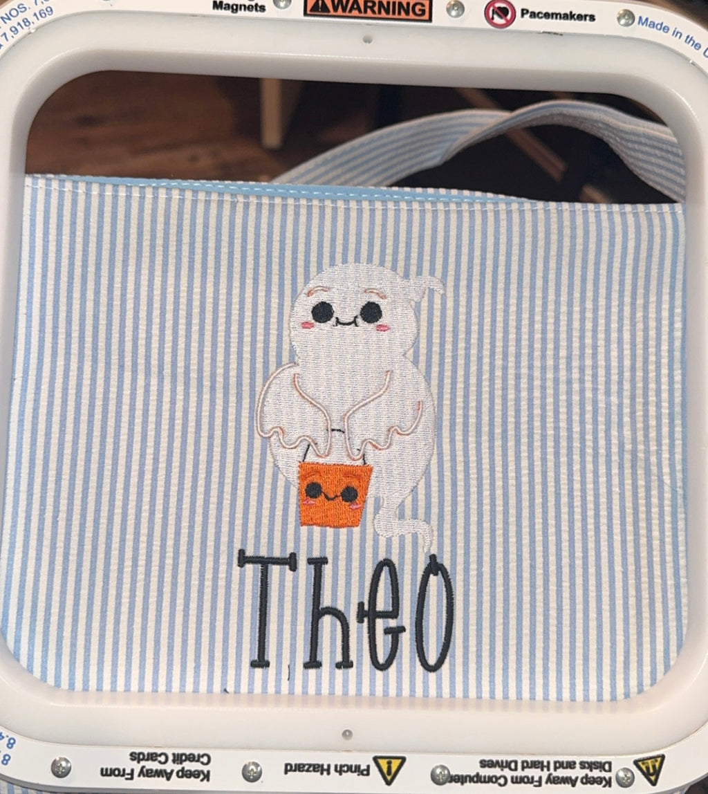 Embroidered Halloween baskets