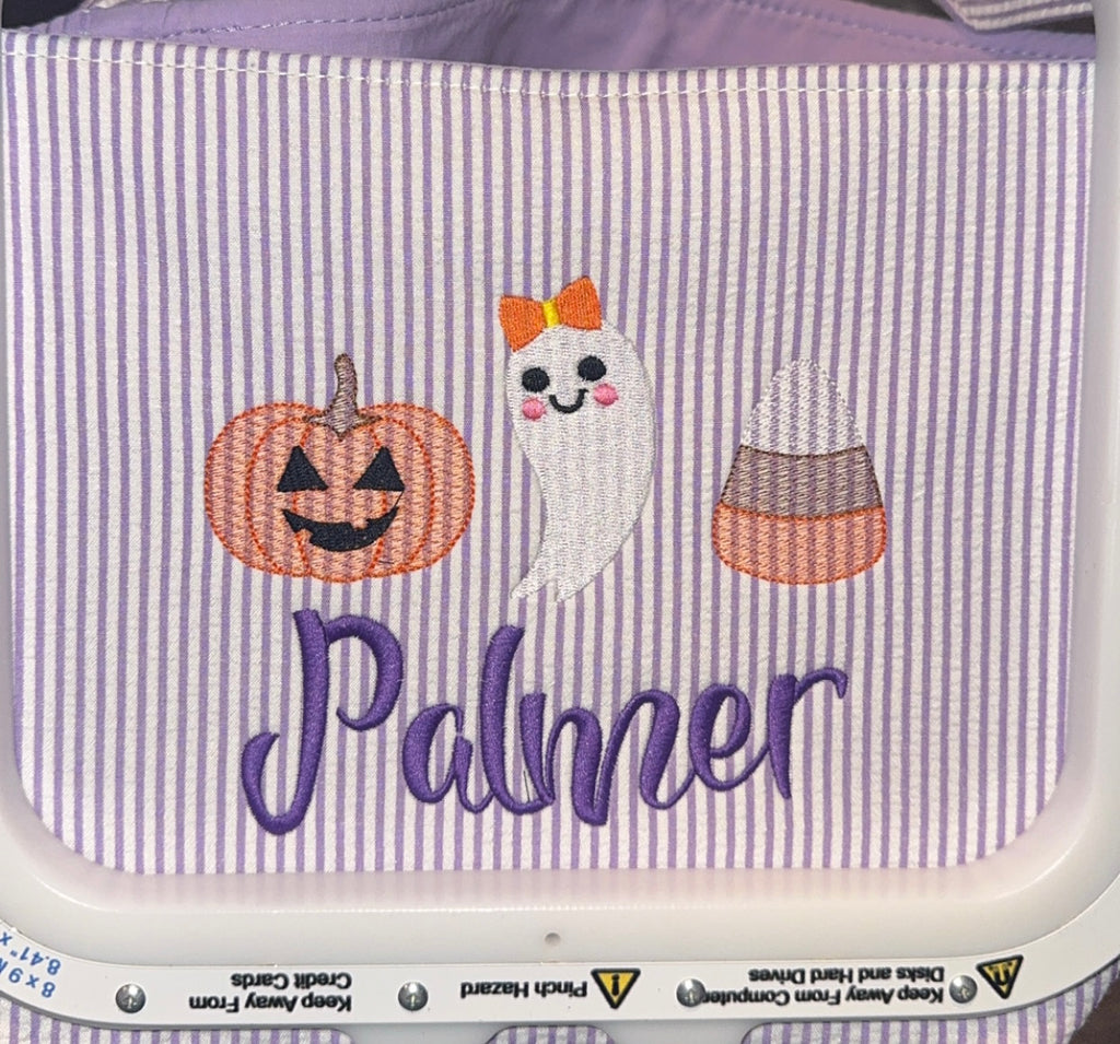 Embroidered Halloween baskets